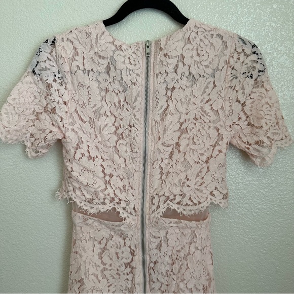 ASOS‎ Lace Crop Top Midi Pencil Dress Sz 0 Pink - Picture 6 of 15